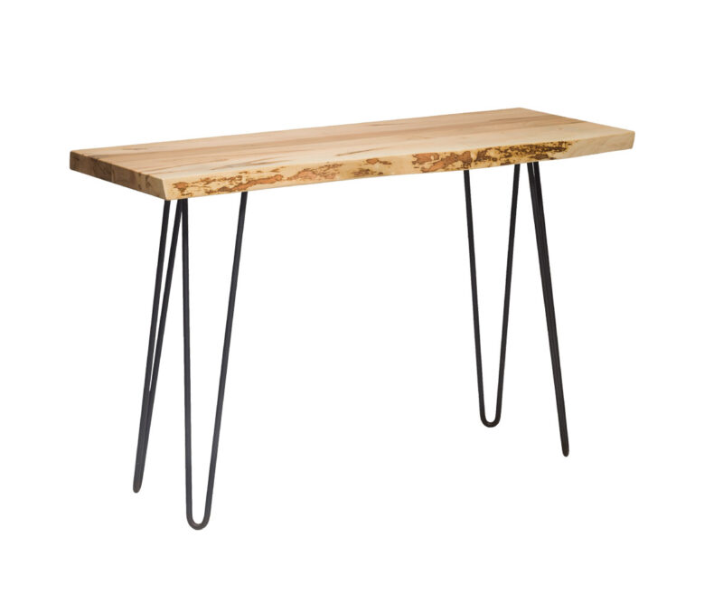 Live Edge Sofa Table with Hairpin Base