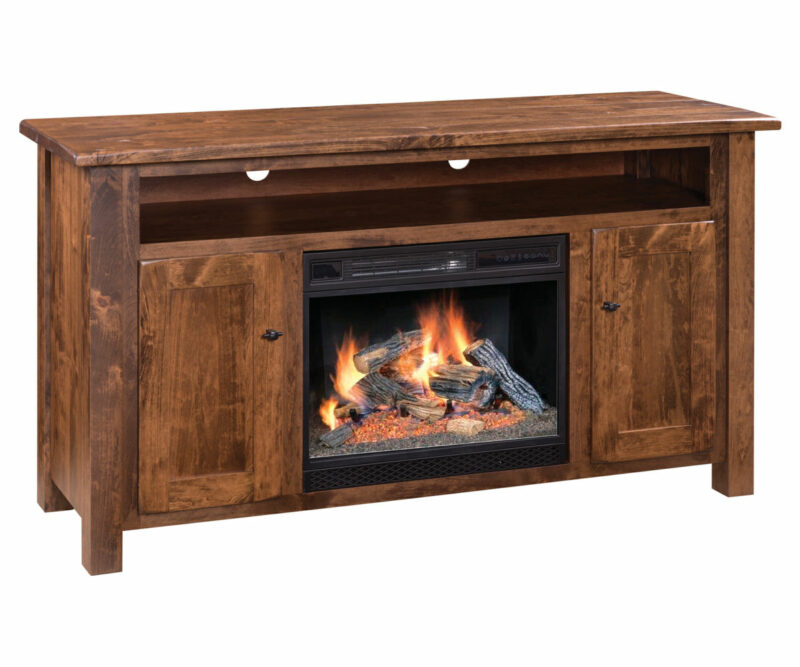 Barn Floor Fireplace TV Stand