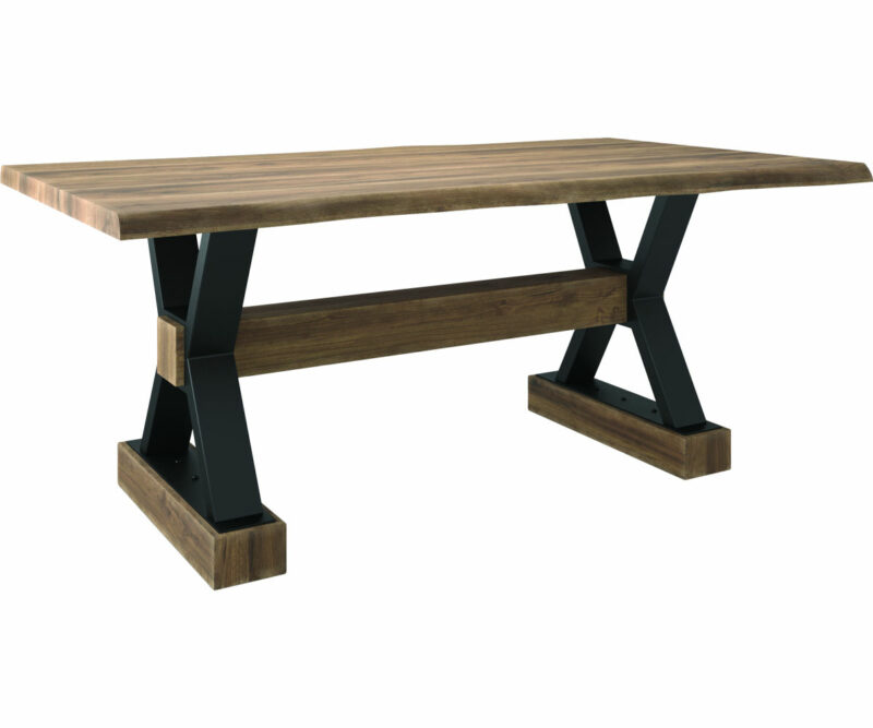 Live Edge #403 Steel X Base Table