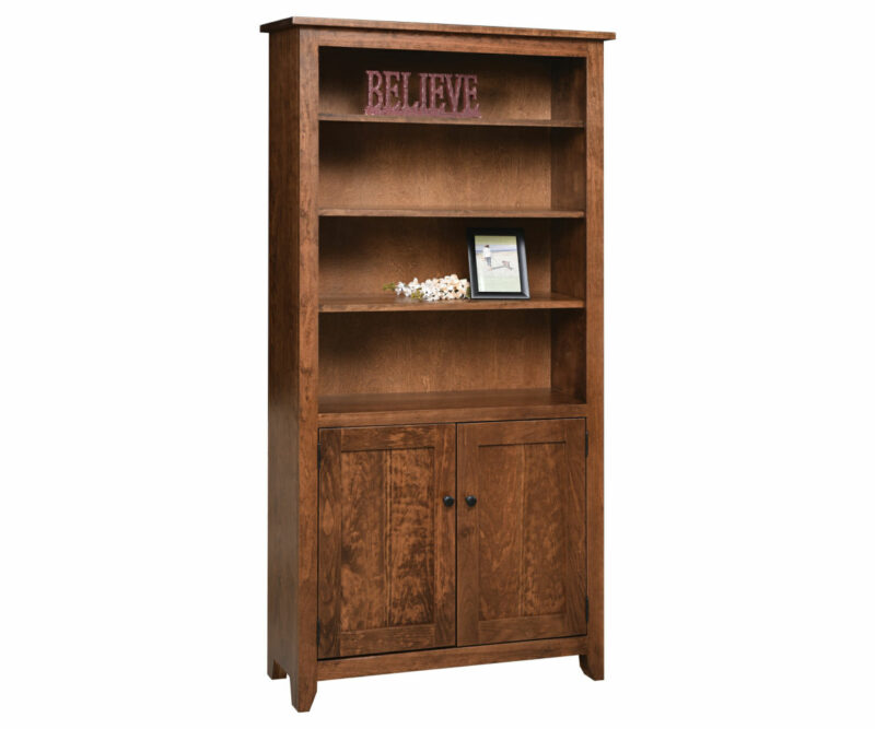 Modern Mission Bookcase with Doors