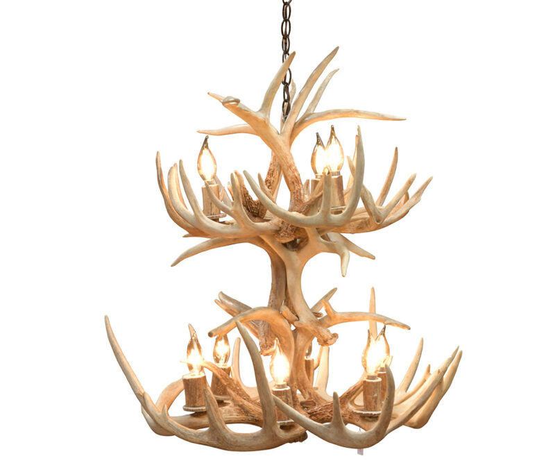 Whitetail Antler Double Tier Chandelier