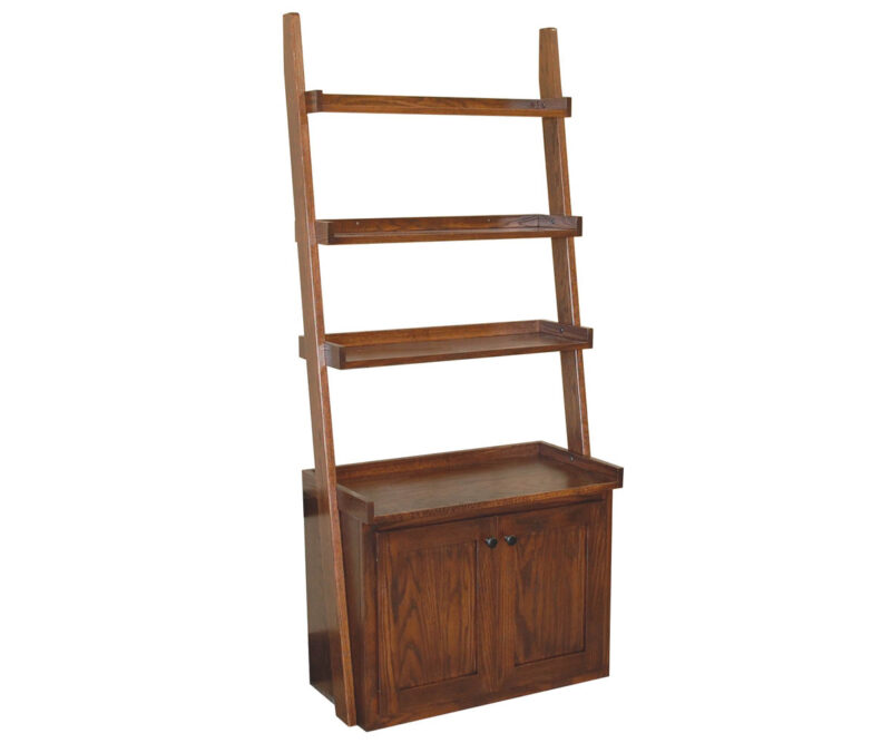 4-Tier Ladder Shelf with Cabinet