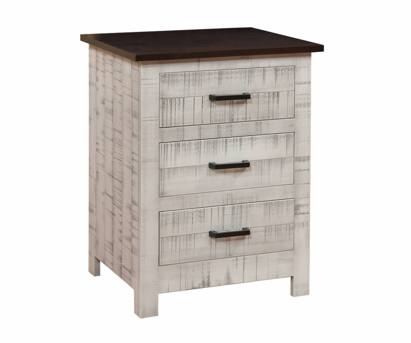 Farmhouse 3 Drawer Nightstand