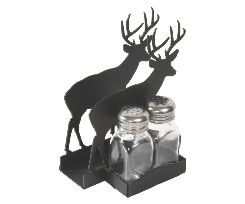 Deer Metal Napkin Holder With Salt & Pepper Shakers