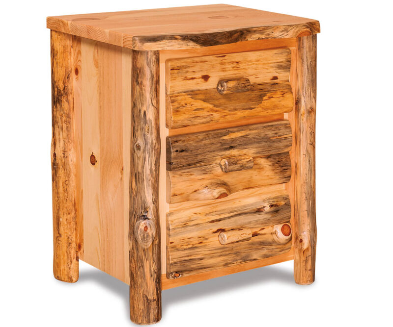 3 Drawer Nightstand - Rustic Pine