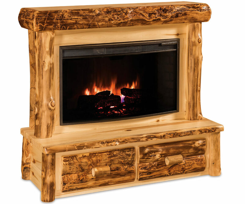 Fireplace with Mantle & Drawers