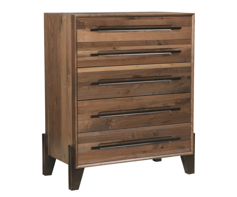 Glasgow 5 Drawer Chest - Rustic Walnut