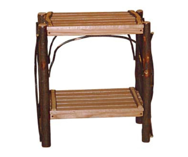 End Table With Slatted Shelves