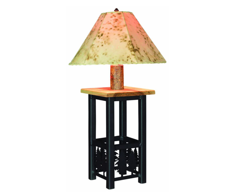 Ironwood Lamp With Lambskin Shade