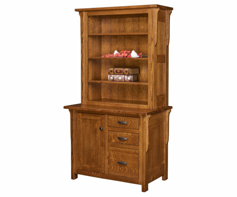 Boston 1 Door Credenza with Bookcase Topper