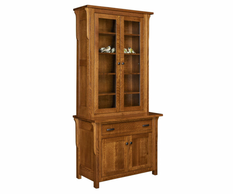 Boston 1 Drawer Credenza With Bookcase Topper