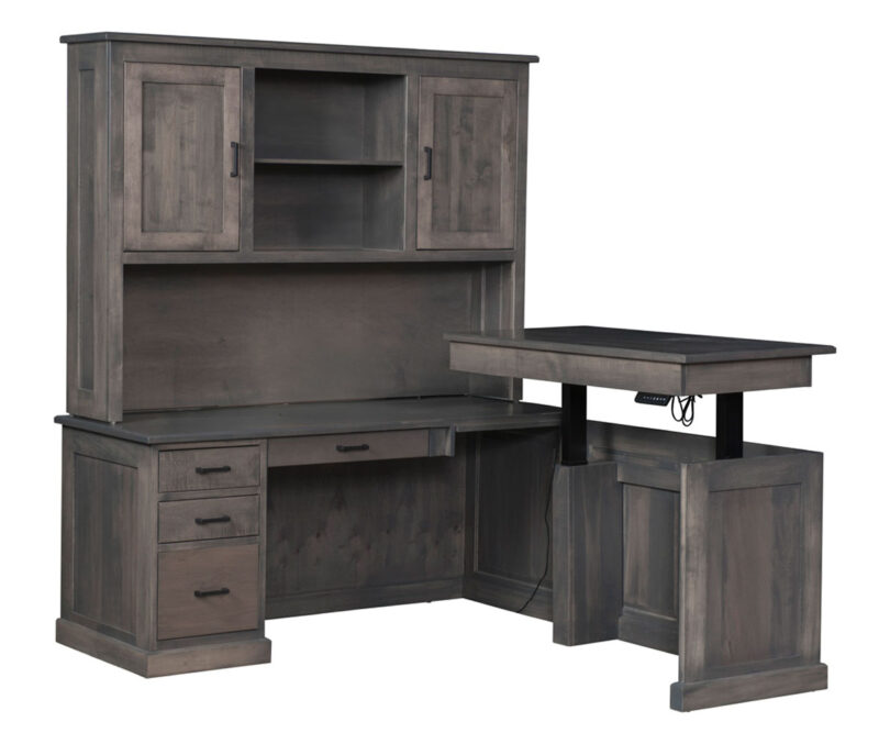 Urban Executive L Desk With Hutch With Adjustable Return