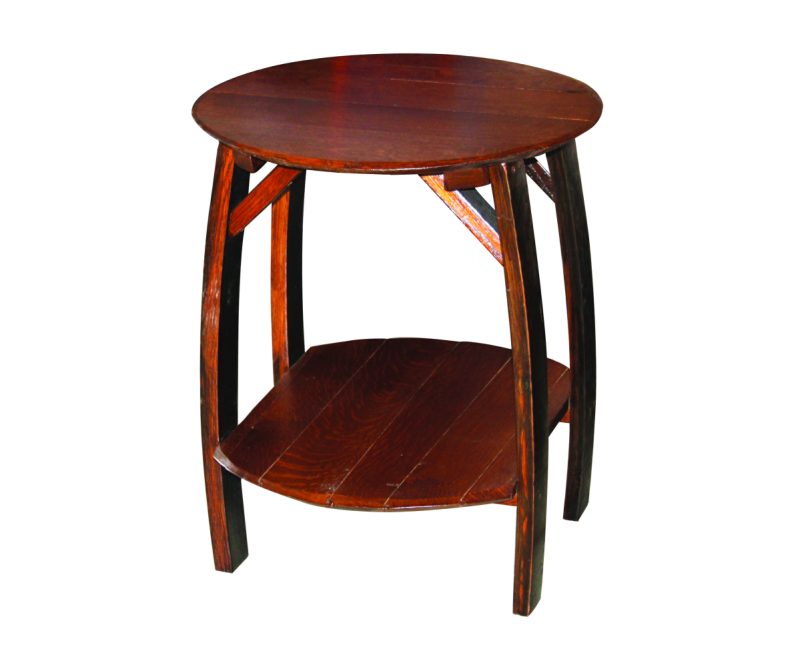 Barrel Lid Oak End Table