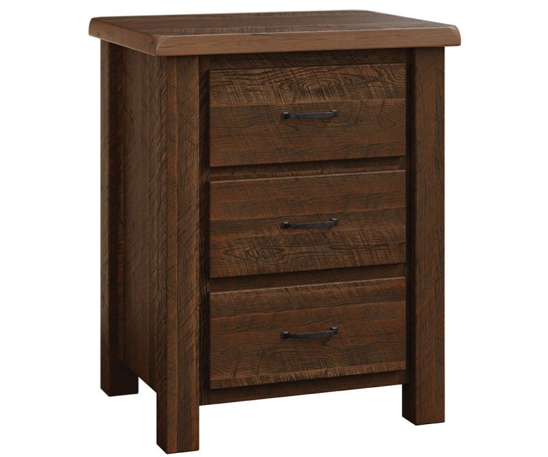 Reclaimed Post Mission 3 Drawer Nightstand