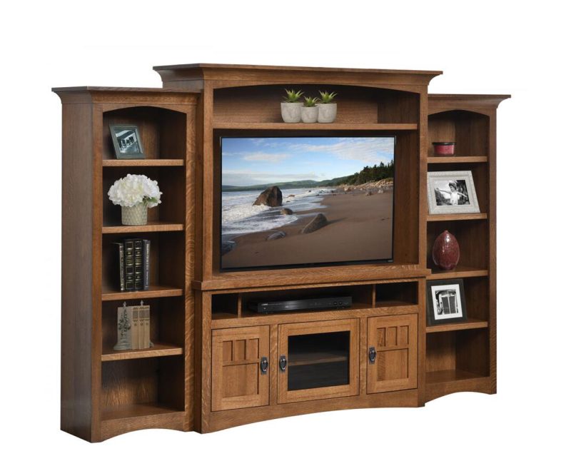 Liberty Mission Entertainment Center With Open Bookcases