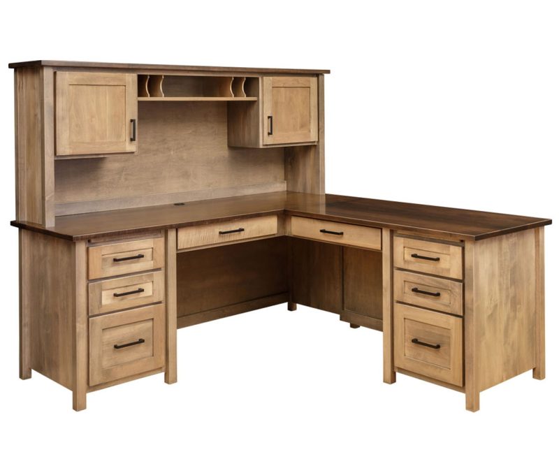 Shelton L Desk and Hutch