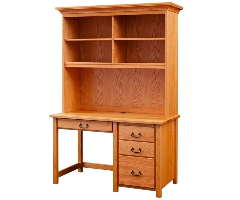 Eshton Single Pedestal Desk and Hutch