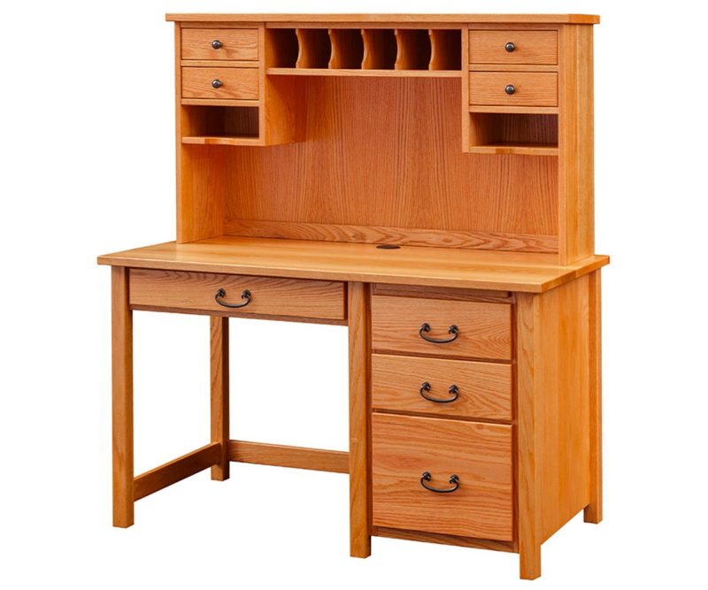 Eshton Single Pedestal Desk with Hutch