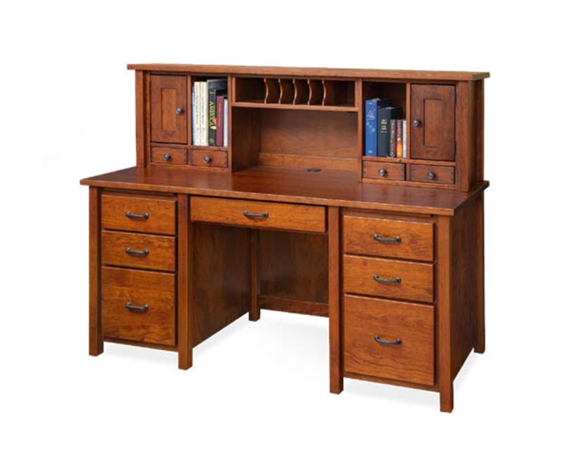 Eshton Double Pedestal Desk and Hutch