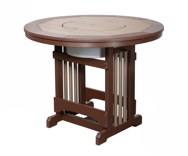 Round 48" Balcony Table with Bowl and Border