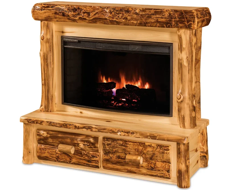 Fireplace with Mantle & Drawers